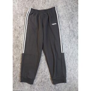 Adidas Sweat Pants Mens Large‎ Black Fleece Jogger Pockets Baggy Logo Drawstring